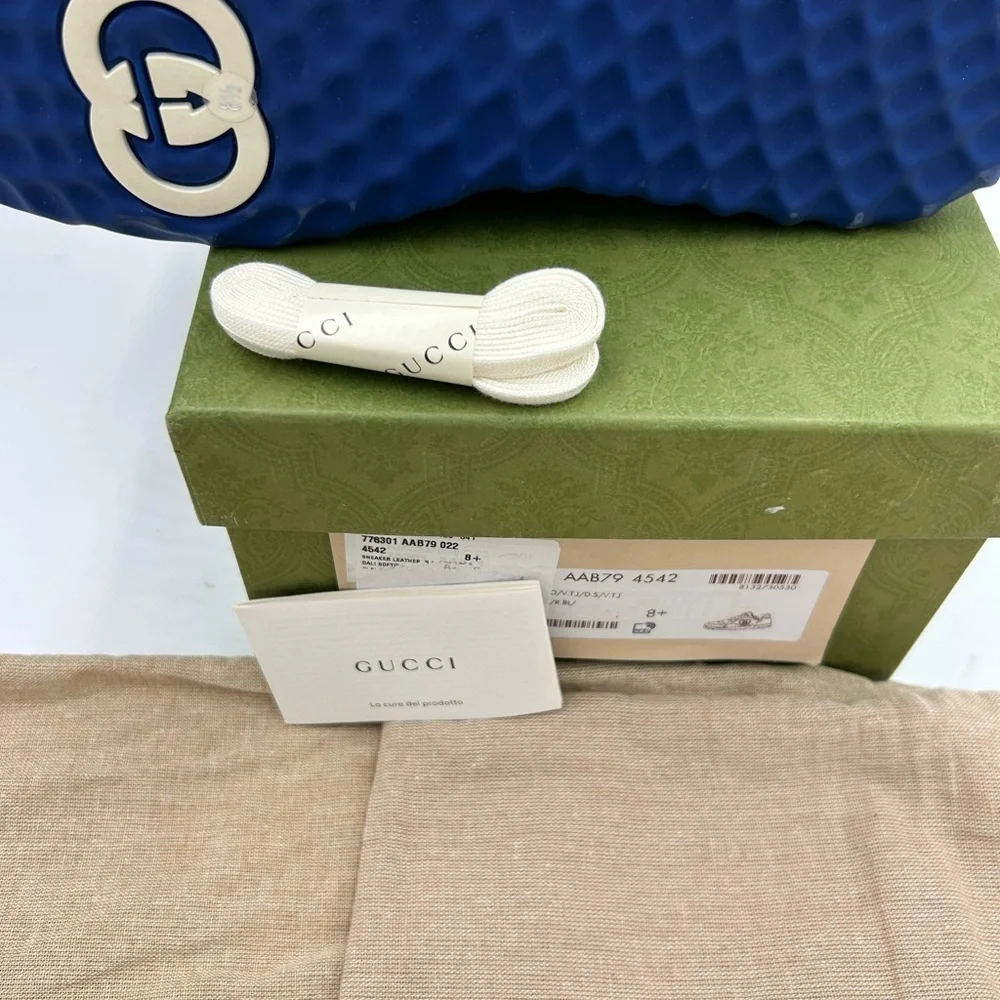 Men's Gucci Mac 80 low top sneakers size 8.5 fits 9.5 US made in Italy